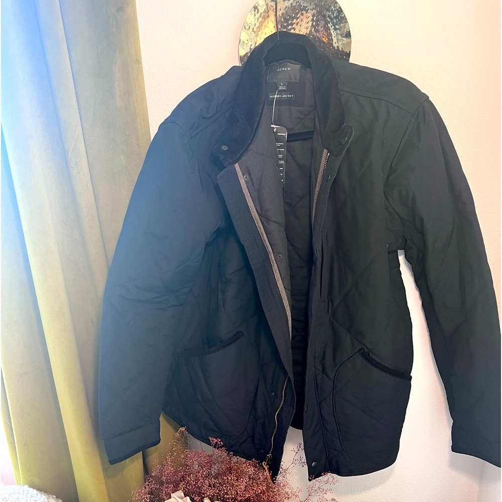 Mens Quilted Navy Jacket